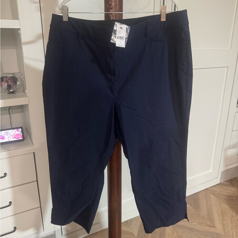 Lane Bryant Blue Ankle Cropped Pants & Jumpsuits